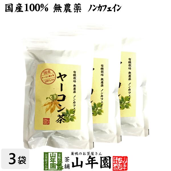 健康茶 国産100% 無農薬 ヤーコン茶 3g×10パック×3袋セット 青森県または山梨県産 ノンカフェイン 送料無料