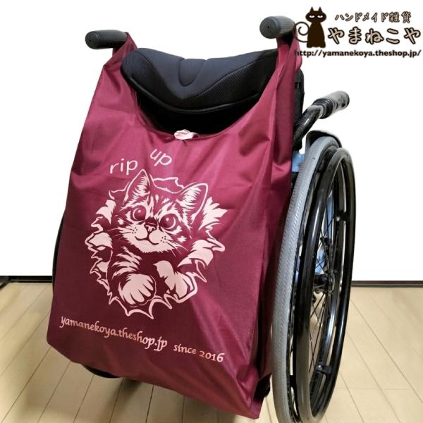 エコバッグ Ｍマチ広 ねこ ワインレッド