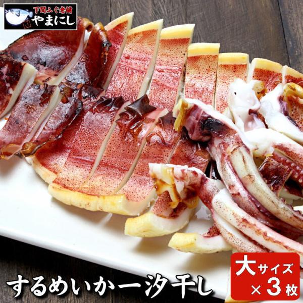 ギフト【おつまみに最高】下関産するめいか 一汐干し 特大サイズ 3枚　イカ　いか とまらない