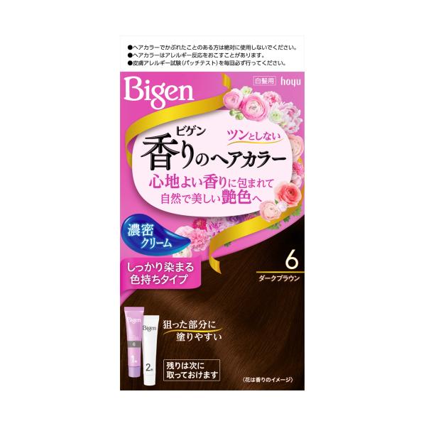 ビゲン　香りのへアカラー濃密クリーム　密着染め色持ちタイプ　6（ダークブラウン）