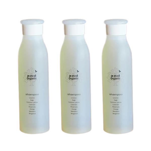 送料無料 神戸の老舗サロン発ノンシリコンand Organic アンドオーガニック シャンプー 250ml 3本セット