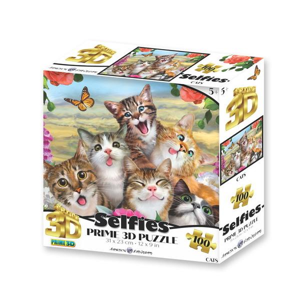 3Dジグソーパズル【猫たちの自撮り写真】100ピース / Howard robinson