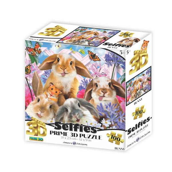 3Dジグソーパズル【うさぎたちの自撮り写真】100ピース / Howard
