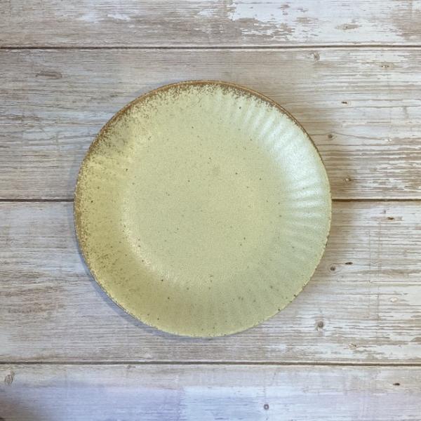 ベージュ陶器 丸型皿 直径約30cm 大皿 丸皿 おしゃれ 北欧 うつわ プレート 皿 パスタ 食器 陶器