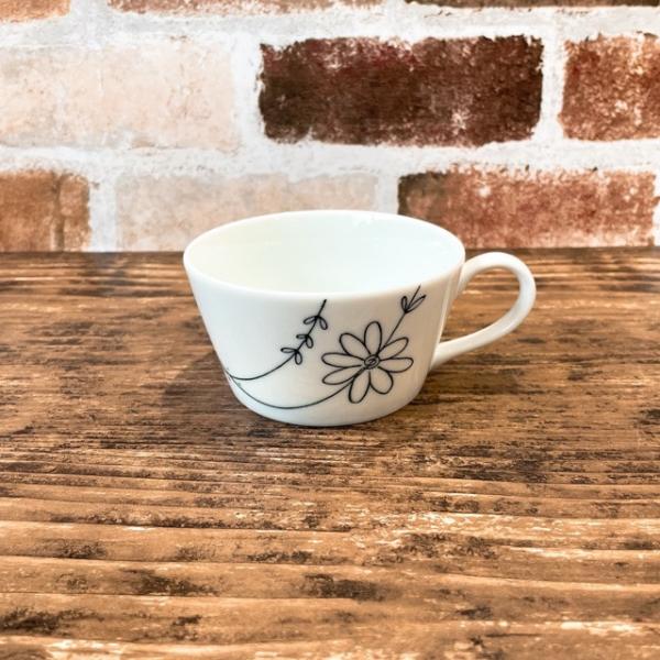 フラワーライン 切立 スープカップ 日本製 美濃焼 食器 陶器 うつわ スープ 手付き おしゃれ カフェ