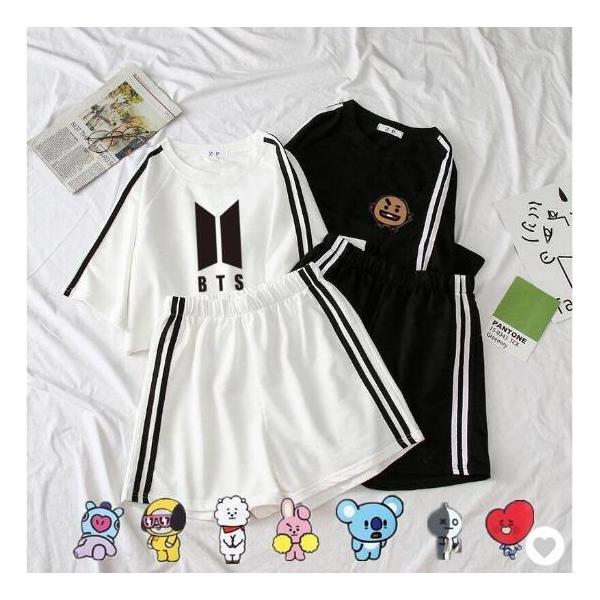 BT21 上下セット レディース 半袖 パンツ 服 グッズ 女性 韓流グッズ