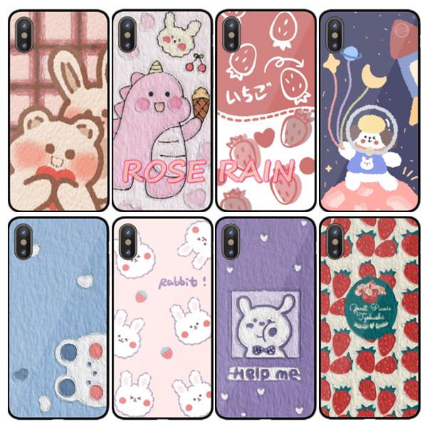 フォンケース 可愛い猫ちゃんくまちゃんイチゴ模様 シンプル 可愛い Iphoneケース アイフォンケース スマホケース Phonecase158 ローズレイン 通販 Yahoo ショッピング