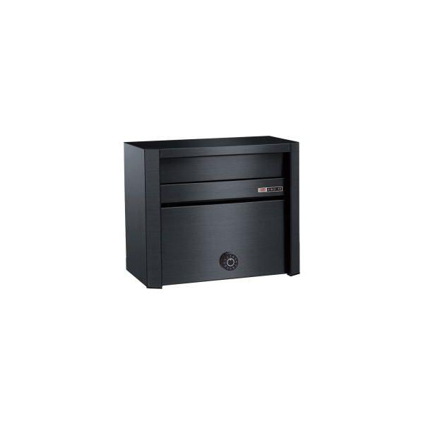 ■このハッピーポスト“686-SBK”は、ブロック塀、石塀、化粧セメント塀、その他壁面の外側に取り付けるタイプの、郵便受箱です。また専用スタンド（ポール）“645-SB”と併用し、独立した形でご使用いただければ、アクセントとして門まわりを豪...