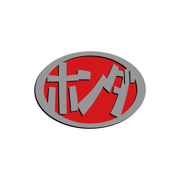 ホンダ楕円型エンブレム ステンレスヘアーライン仕上げ+赤色 : ヤマト