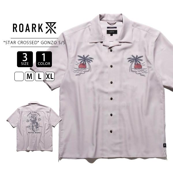 ROARK ロアーク メンズ トップス 半袖 シャツ オープンカラー 刺しゅう GONZO STAR CROSSED 吸湿 速乾 10周年コレクション ドラゴン 香港 龍 RWJ1230L
