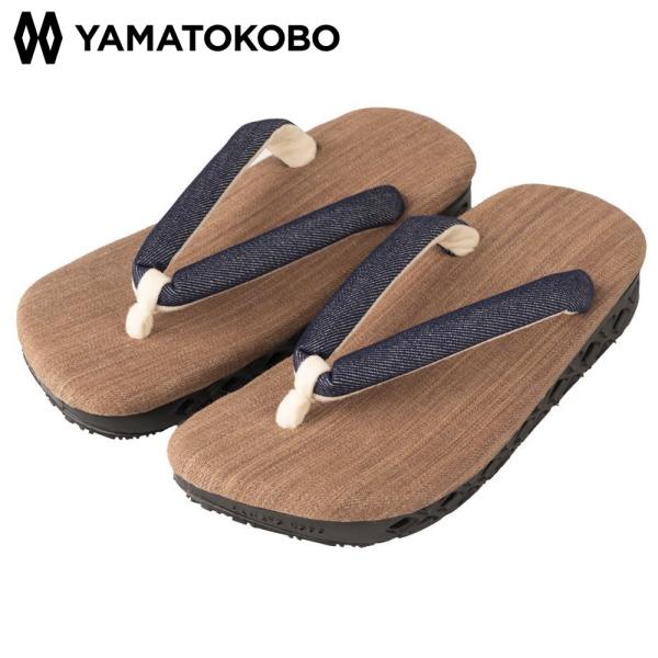 ハイブリッドスニーカー雪駄 和製 和風 サンダル お祭り 25.5cm 26.5cm M L LL YAMATO KOBO -cross-柿渋染め天板 黒ソール YC10-KAKISHIBU