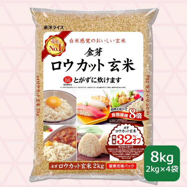 金芽米 無洗米 ロウカット玄米 米 お米 2kg×4袋 8kg 付 うるち米