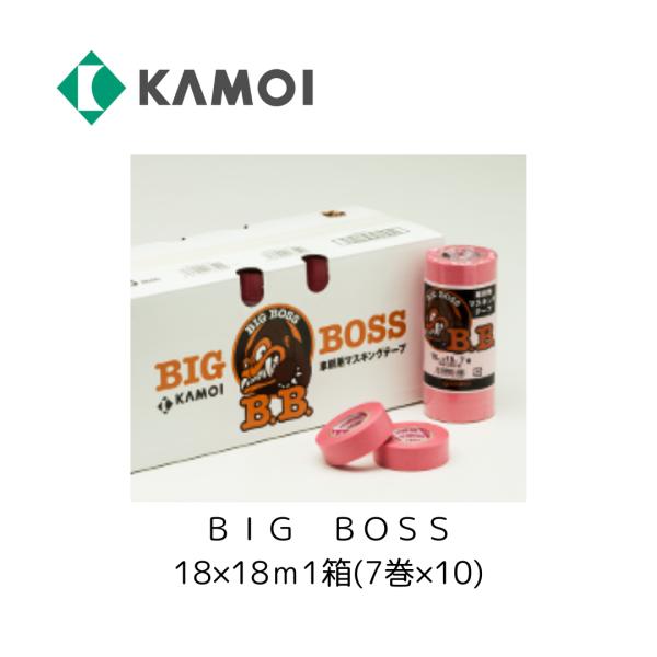 カモ井（KAMOI） カモイ BIGBOSS 18mm×18m ピンク マスキングテープ