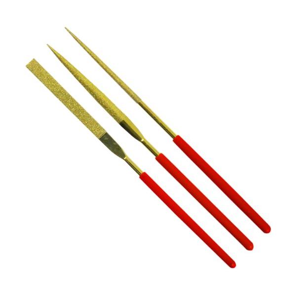 近与(KONYO) SUN UP ダイヤモンドヤスリ 3本組 チタンコーティング 金属 棒ヤスリ 140mm