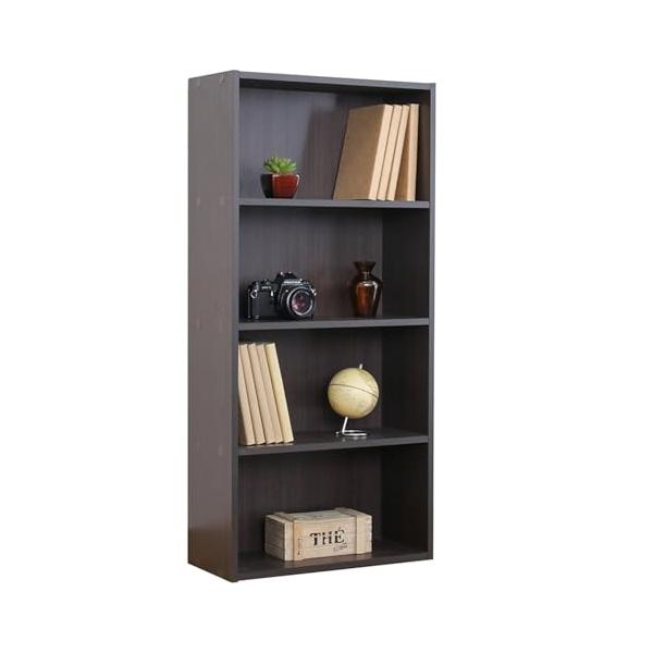 不二貿易 リビング収納 本棚 4段 幅41.8×奥行18.5×高さ89cm ダークブラウン BDラック カラーボックス 組立商品 81398
