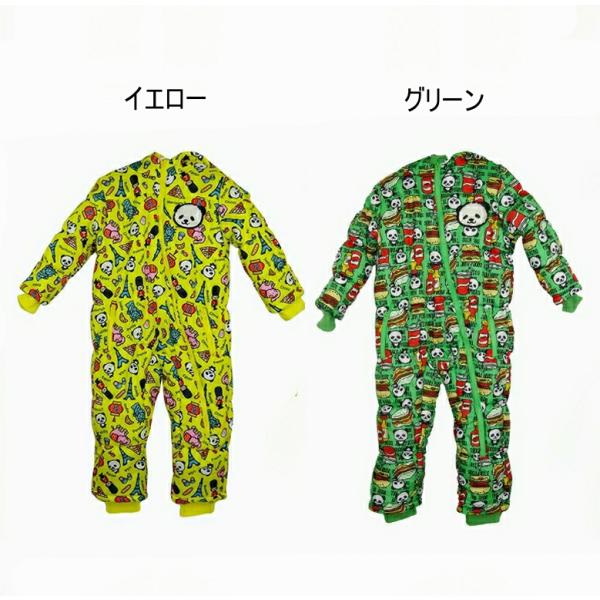 新品110  パンダ総柄ジャンプスーツ　スノーコンビ GARACH 30%OFF/メール便NG/子供服/キッズ/雪遊び/パンダ/防寒/撥