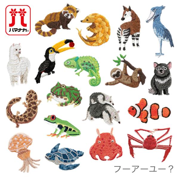 ワッペン アイロン 動物 刺繍 Hamanaka ハマナカ ワッペン フーアーユー 少し変わった生き物たち 2 Hm H459 059 毛糸 手芸 コットン柳屋 通販 Yahoo ショッピング