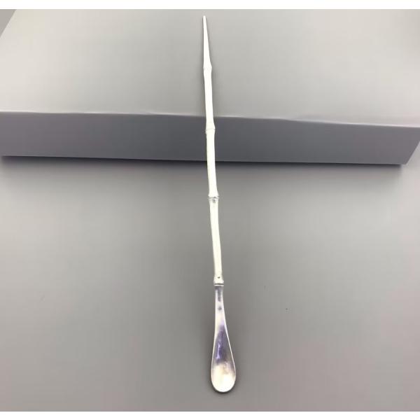 遺品整理 骨董品 純銀製 茶杓 2本 約25g yanagibadou_cd-2-1