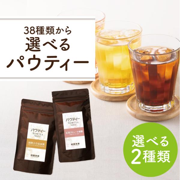 お茶 選べる2種類 インスタントティー 粉末 粉茶 パウダー 日本茶 紅茶 POWTEA パウティー 水で溶ける 粉末茶 烏龍茶 マテ茶 ハーブティー