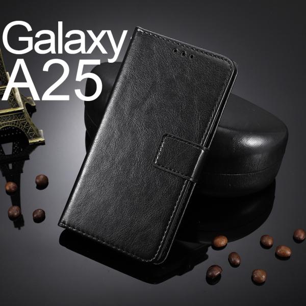 Galaxy A25 5G 手帳型 ブラック スマホケース