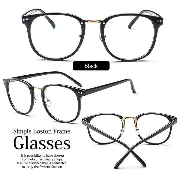 全4色 ちょっと大きめボストンフレームメガネ 伊達眼鏡 丸めがね Buyee Servicio De Proxy Japones Buyee Compra En Japon