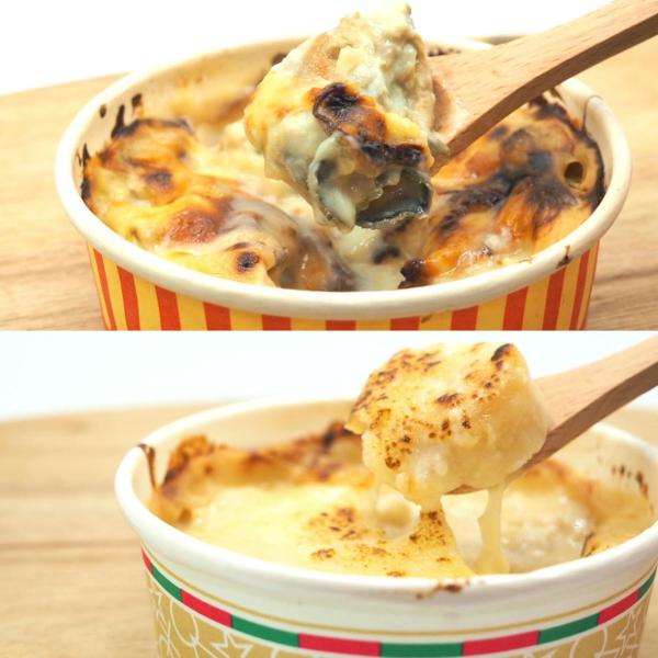 自社工場で丁寧につくられたベシャメルソースと出汁がマッチした海の香りが感じられる濃厚なグラタンです。ホタテも牡蠣も贅沢に具がゴロゴロ入っているのがとっても嬉しいところ！調味料も食塩も不使用で素材の味のみで濃厚さを引き出している商品です。紙の...