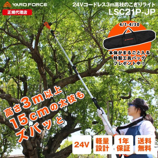 YARD FORCE 高枝 電動のこぎり 充電式 軽量 3m「24Vコードレス YARD FORCE 高枝 電動のこぎり 充電式 軽量 3m「24Vコードレス