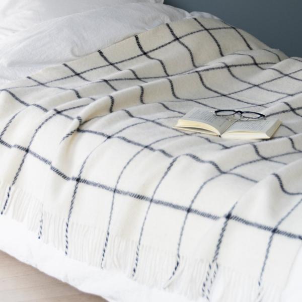 クリッパン　ウールスロー　ヴィンガ　ホワイト KLIPPAN ウールコーム付き☆ラムウールスロー ヴィンガ ホワイト