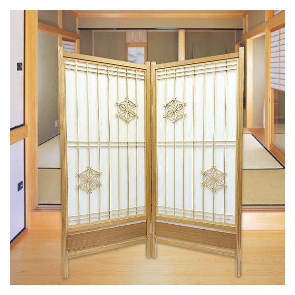 麻の葉組入組子屏風  屏風ついたて パーテーション つい立て 間仕切り 目隠し 和家具 木製 木 おしゃれ 格子 和風 和室 座敷 和モダン 飲食店 自宅
