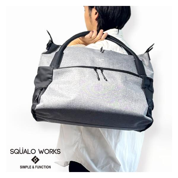 CH2WAYジムボストン SQUALO WORKS ( CH 36L ボストンバッグ ジムバッグ トートバッグ 2WAY 大容量 PC収納 生活防水 メンズ レディース 通勤 出張 旅行 通学 部活