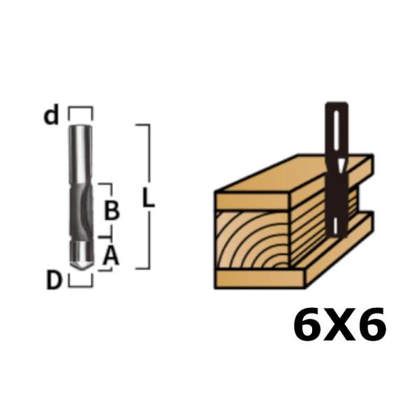フラッシュビット 片面用0037-6423(M18DYA標準付属品)呼び寸法：6x6