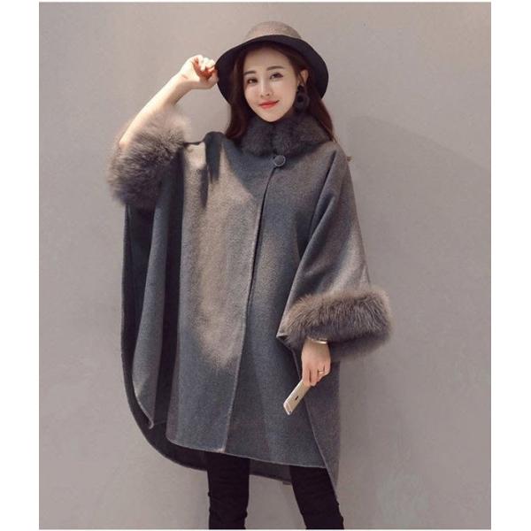 極美品！moonbat ファーフード ポンチョ マントコート 極美品