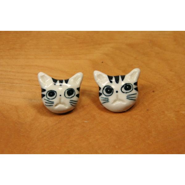 陶ボタン・ねこボタン中（「ドラネコ」サイズ約23x27mm）