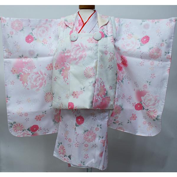 新品３歳正絹縮緬柄入りの被布（中綿無し）アイボリー色 新品3歳正絹縮緬柄入りの被布（中綿無し）アイボリー色 新品3歳正絹