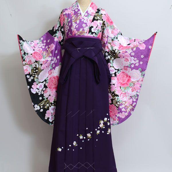 着物袴セット ジュニア用へ直し135cm〜143cm 百花繚乱 卒業式にどうぞ