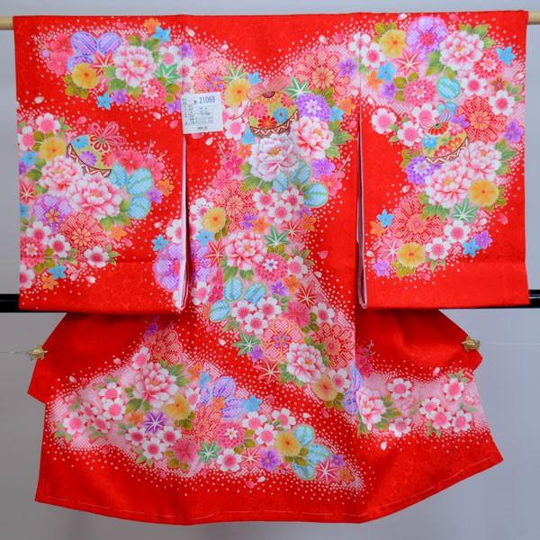 お宮参り産着 女児 女の子 正絹 のしめ 着物 一つ身 祝着 鹿子模様柄 