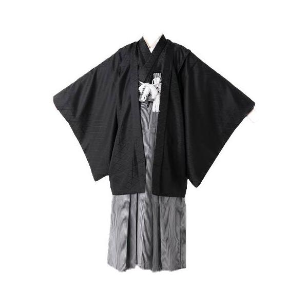 羽織 着物 長襦袢 3点セット 紋付 男児 十歳用 黒地 NO210825-02 羽織袴 着物 フルセット 紋付 男児 ジュニア用 9歳〜10歳 ハーフ