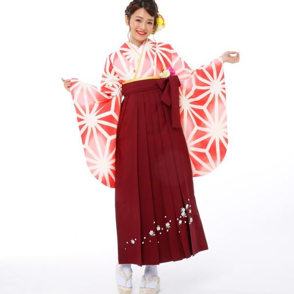 二尺袖着物袴フルセット 麻の葉柄 卒業式にどうぞ！袴変更可能 新品  