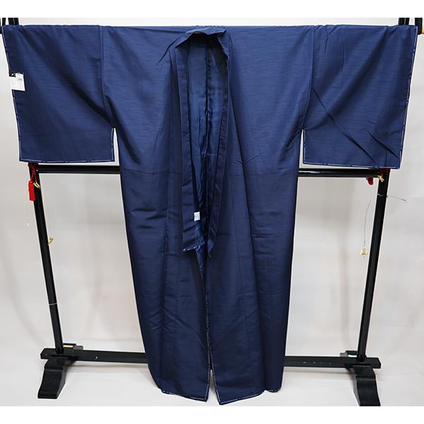 着物 長着 単品 袷 紺色 男性用 S/M/L/LL/3Lサイズ 紋入れ可 新品（株 