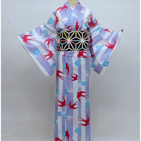 【No.115】燕と波柄　浴衣　染め　中古美品 No.115】燕と波柄 浴衣 染め 中古美品 - メルカリ