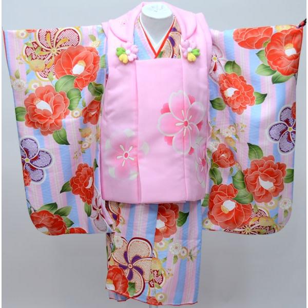 七五三 3歳 3才 三才 三歳 女児 女の子 祝着被布着物フルセット 式部浪漫 日本製 新品 （株）安田屋 NO26238-02