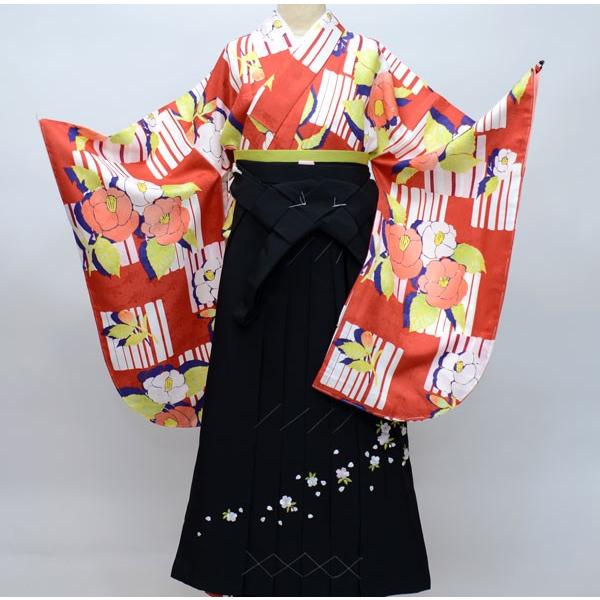 【美品】ジュニア用★袴セット【150cm】 着物袴セット ジュニア用へ直し144cm〜150cm 朱色 ひさかたろ