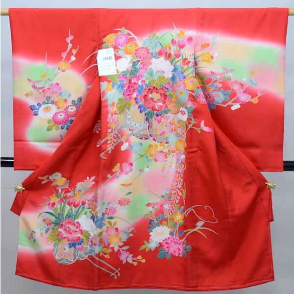 お宮参り 産着 女児 女の子 正絹 のしめ 祝着 初着 高級 本格手染め 羽 