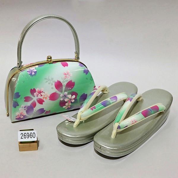 草履バッグセット 合皮螺鈿 3Lサイズ 適合足サイズ25〜27cm 振袖 和装  