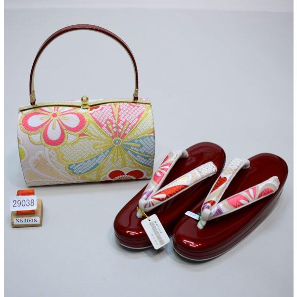 草履バッグセット 正絹 帯地 日本製 キンワシ印 24.5cm NO41036