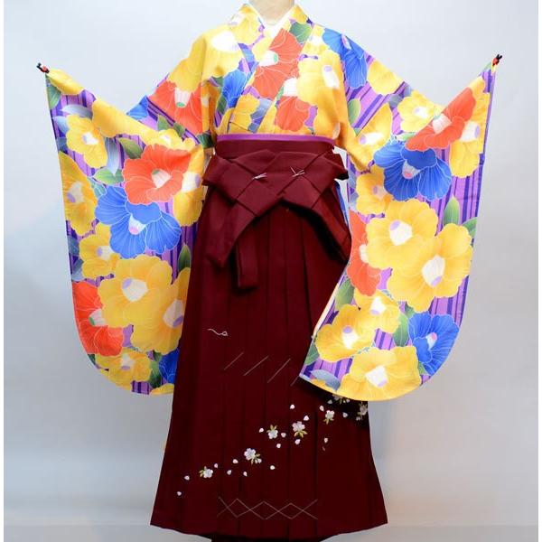 二尺袖 着物袴 フルセット 千紫万紅 袴変更可能 着物丈は着付けし易い 