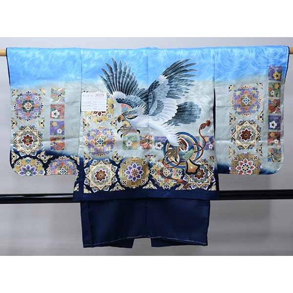 七五三 五歳 男児 羽織・着物・襦袢3点セット S寸 水色 鷹 祝着 七五三 五歳 男児 羽織・着物・襦袢3点セット S寸 水色 鷹 5歳 五才 5