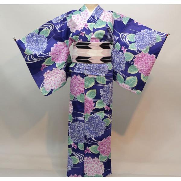 浴衣 仕立て上がり 女性用 ブランド浴衣 山本 彩 紫色地 綿100％ 152