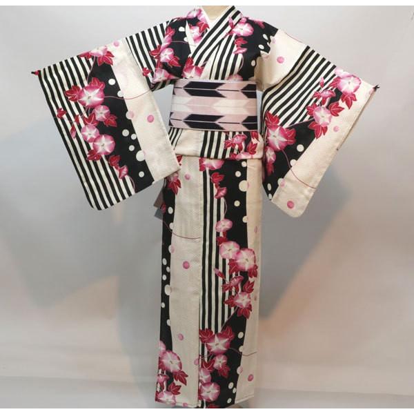 浴衣 女性用 綿80％ 麻20％ 152-167cm 単品 NO30432 浴衣 仕立て上がり 女性用 綿80％ 麻20％ 152-167cm ゆかた単品 花柄