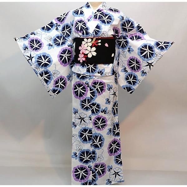 浴衣 仕立て上がり 女性用 ichi 綿100％ 152-167cm ゆかた単品 花柄